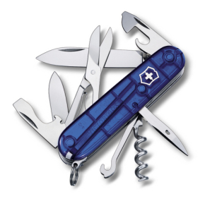 1.3703.T2 Victorinox Climber Blue tranlucent Нож складной 91мм 14 функций