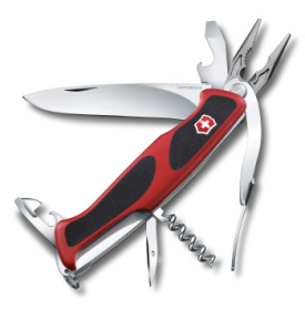 0.9723.C Victorinox RangerGrip 130мм 14 функций красно-чёрный