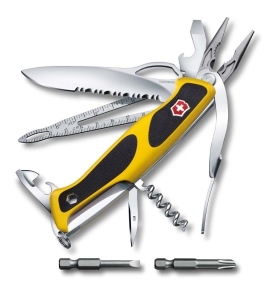 0.9798.MWC8 Нож Victorinox RangerGrip Boatsman 130 мм 22 функция жёлто-чёрный