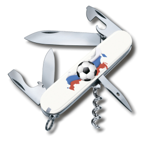 1.3603 SOCCER I Нож перочинный Victorinox Spartan Российский футбол, 91 мм, 12 функций, лезвие и инструменты из нержавеющей стали, рукоять из белого пластика