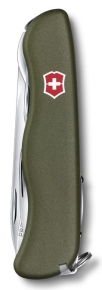 0.8353.4R Нож перочинный Victorinox Picknicker 111мм 11функций зеленый карт.коробка