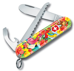 0.2373.E3 Victorinox My first victorinox Parrot Edition (0.2373.E3) 84мм 9функций красный/рисун