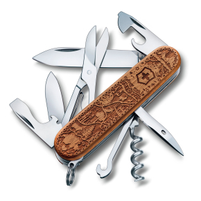 1.3701.63L21 Нож перочинный Victorinox Climber Wood Swiss SE2021 (1.3701.63L21) 91мм 12функций дерево подар.короб