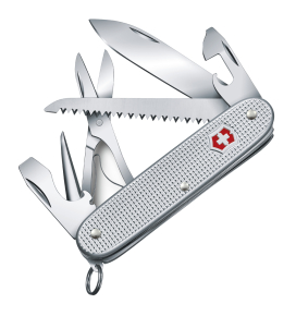 0.8271.26 Нож перочинный VICTORINOX Farmer X Alox, 93 мм, 10 функций, лезвие и инструменты из нержавеющей стали, серебристая алюминиевая рукоять